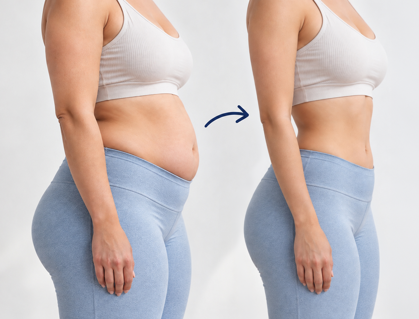 Before and after weight loss transformation