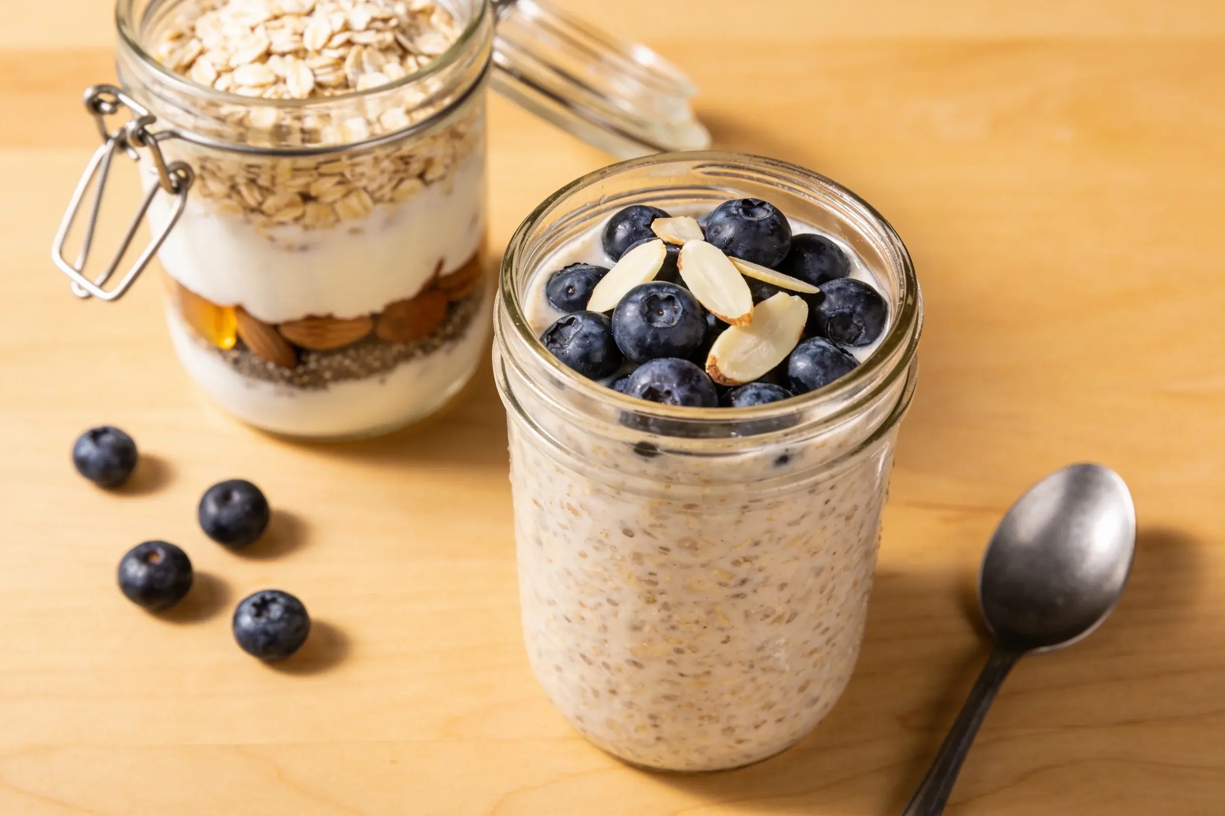 230 Calorie Blueberry Muffin Overnight Oats