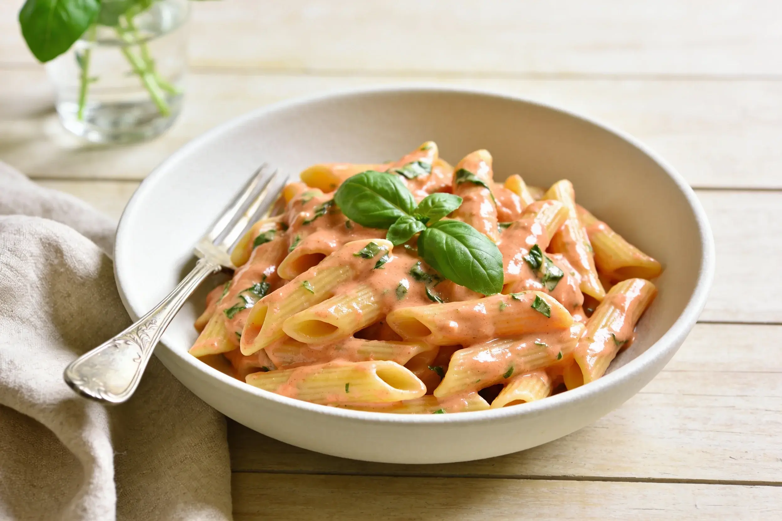 375 Calorie Creamy Tomato Basil Pasta