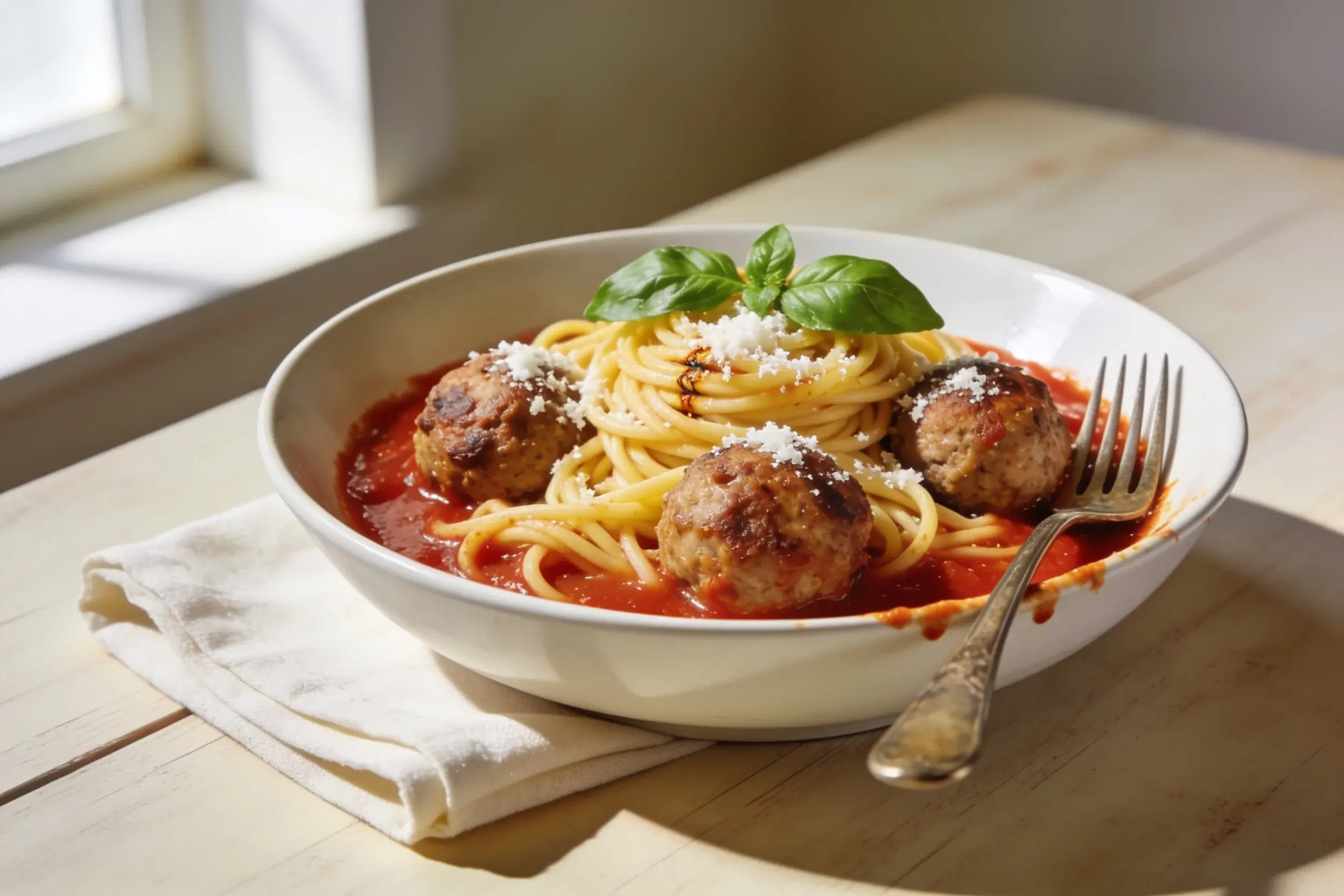 390 Calorie Spaghetti and Meatballs