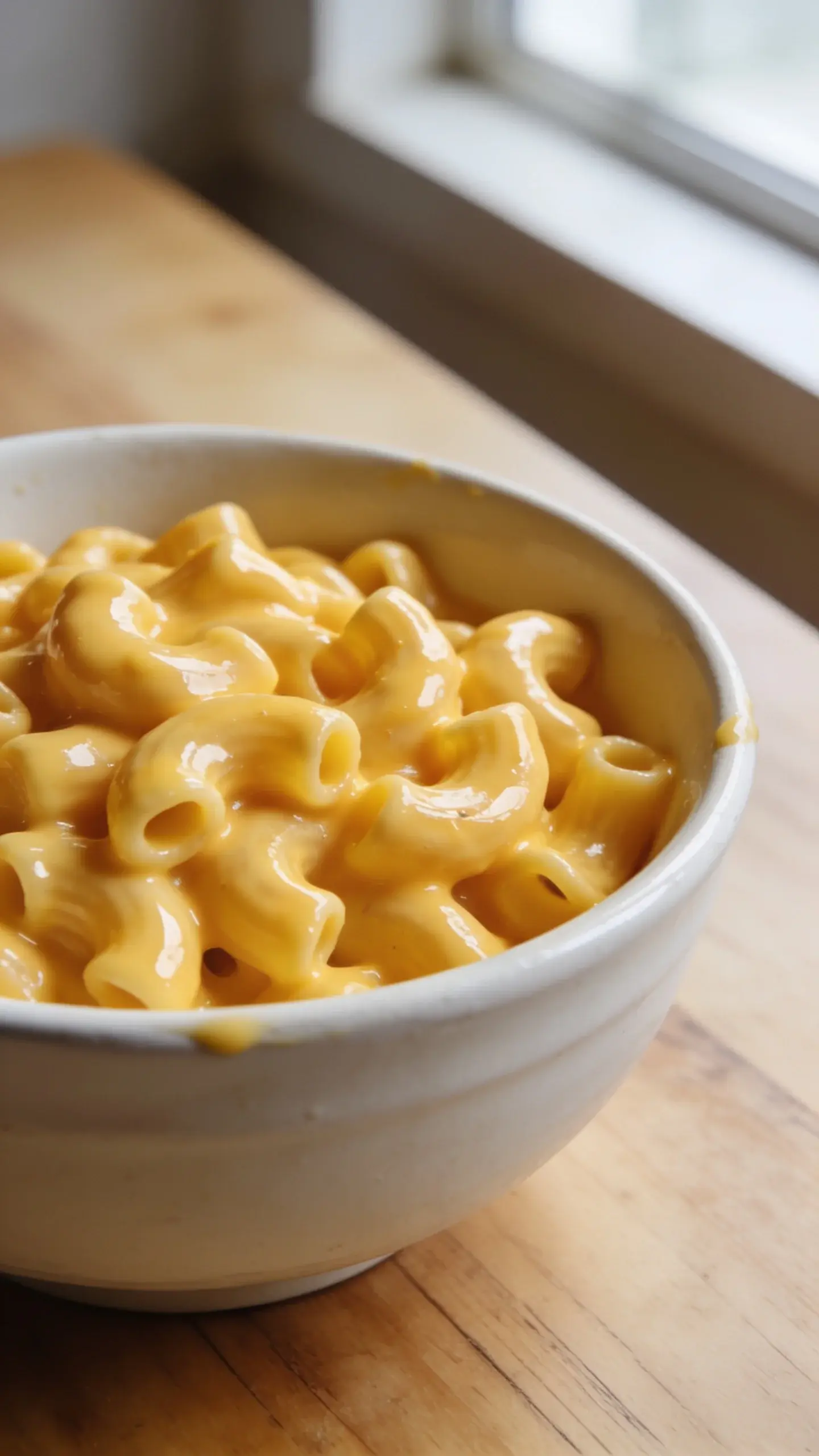 Bowl of creamy mac and cheese with elbow macaroni
