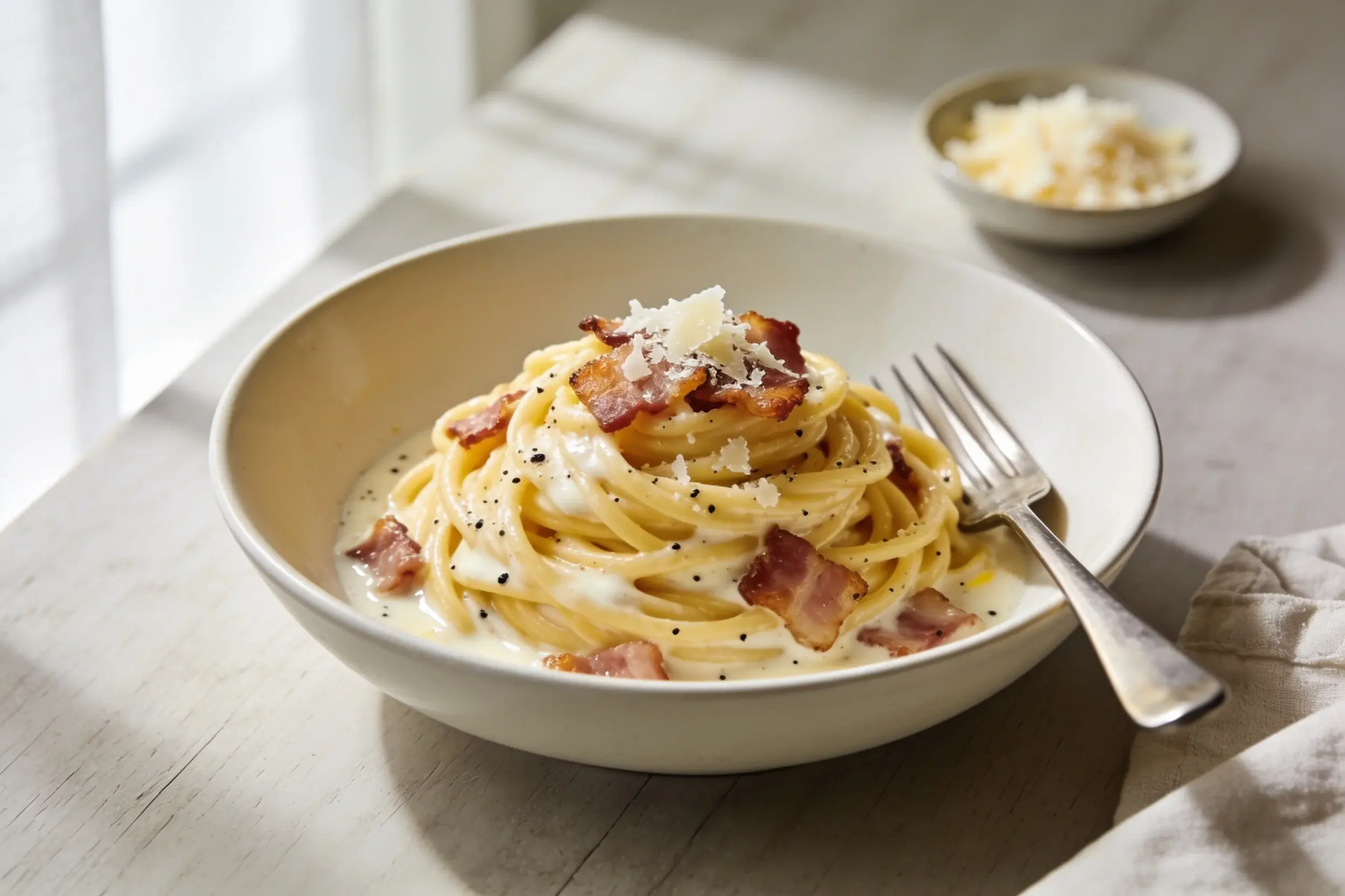 375 Calorie Spaghetti Carbonara